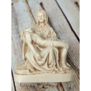 Vintage Italy A. Giannelli Pieta Sculpture Mary & Jesus Marble Catholic 1960s
